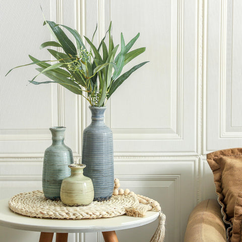 ooit jarron ceramico conjunto 3 para ramas, soporte estable para plantas artificiales