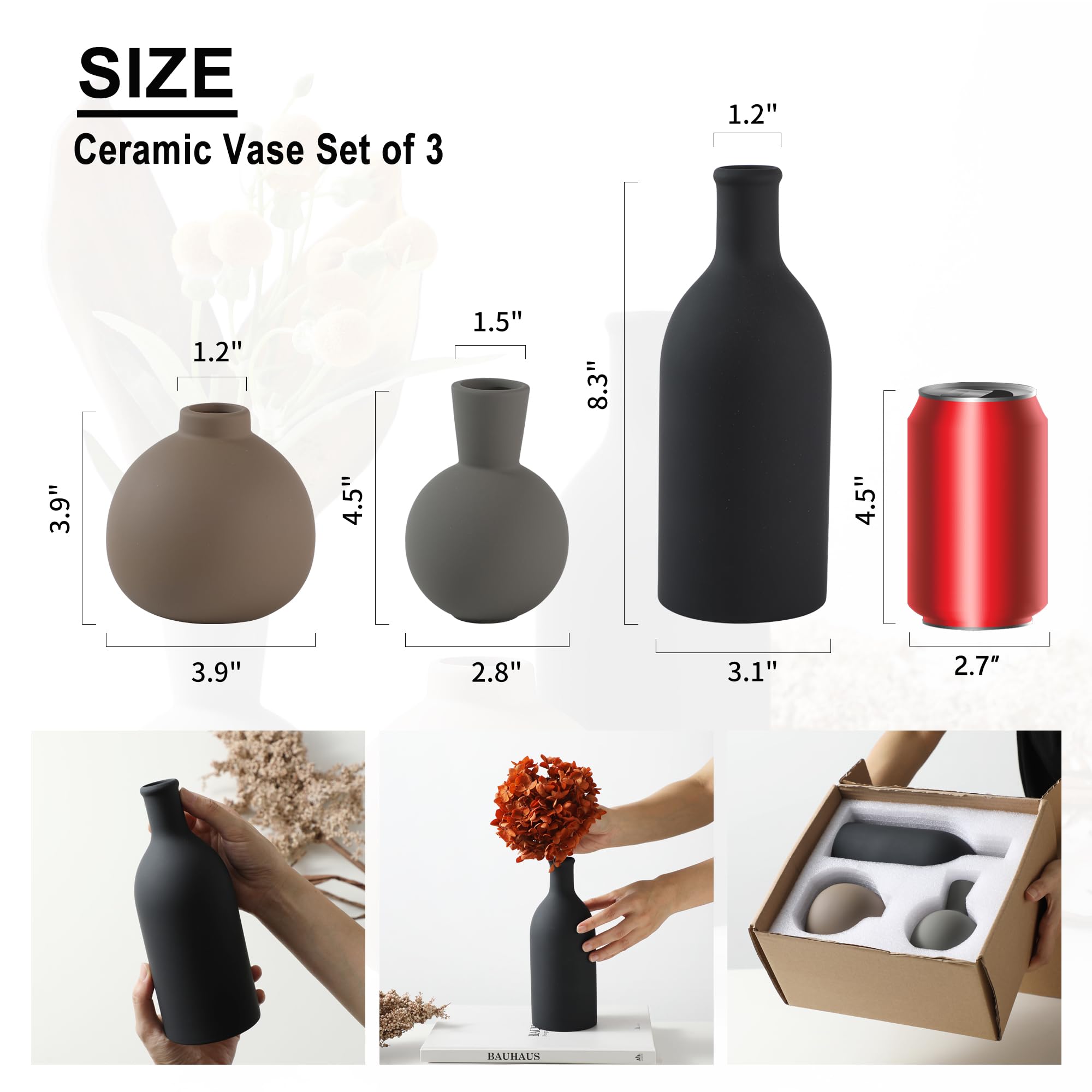 OOIT jarrones en estante con ramas secas para estilo rústico.