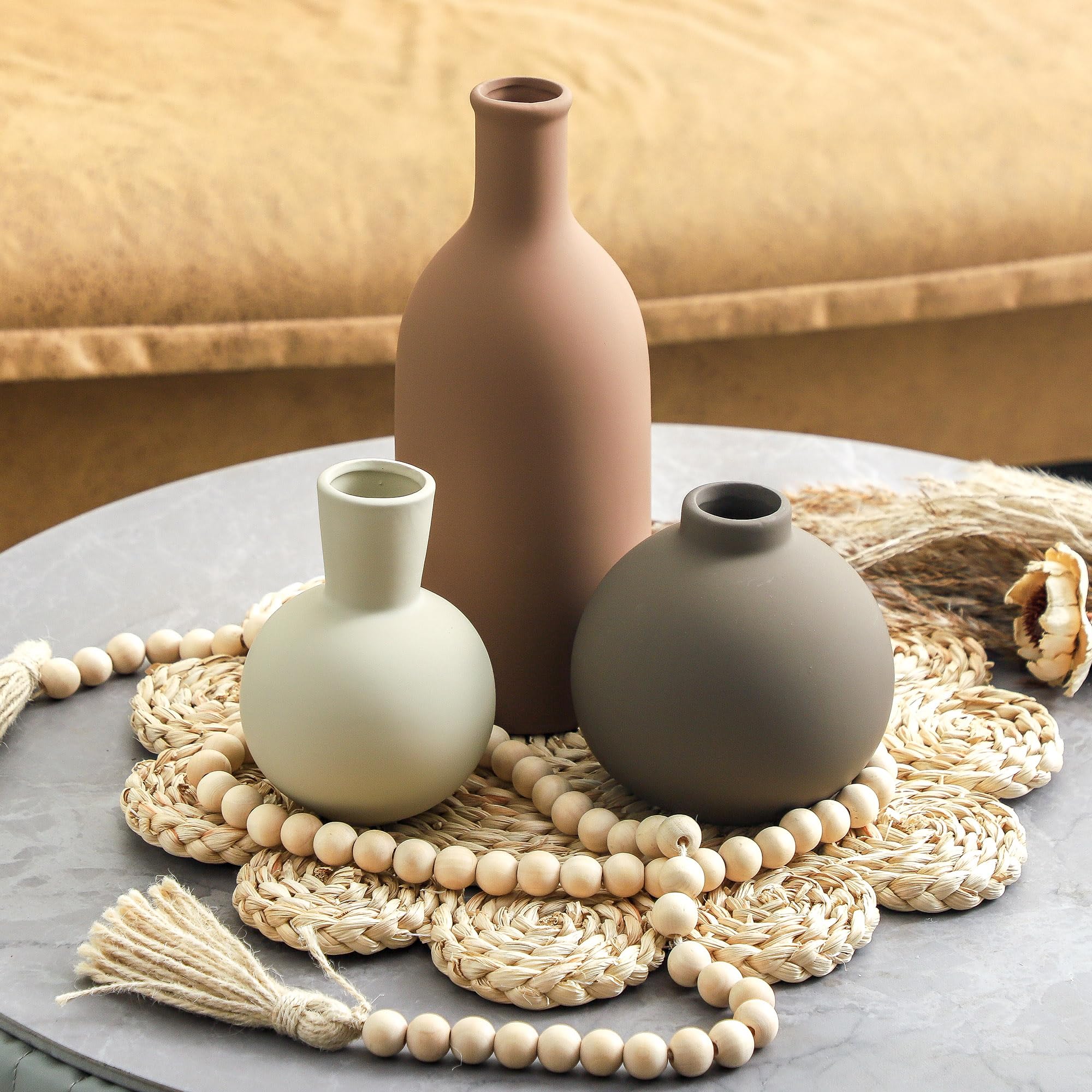 OOIT jarrones cerámicos neutros, regalo ideal para casa nueva o boda