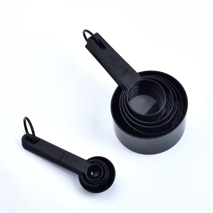 Ovenza almacenamiento práctico apilado negro para cocina ordenada