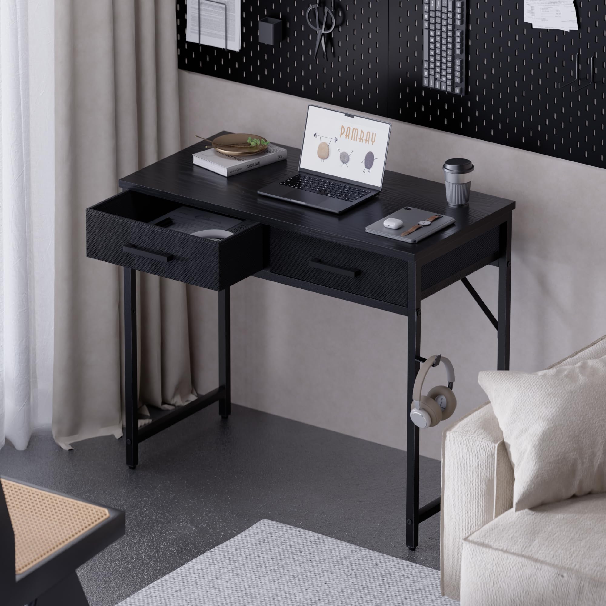 Pamray: dos cajones de tela para ordenar papeles y útiles.