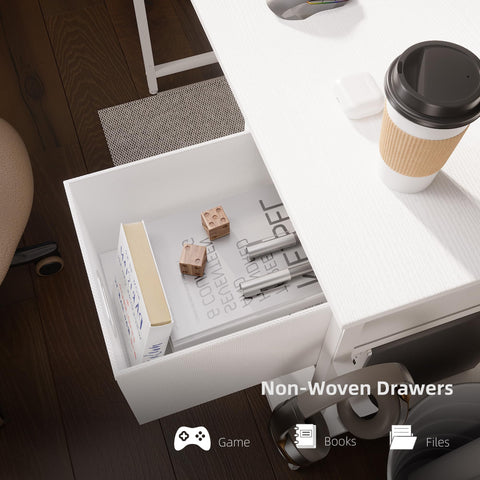 Pamray escritorio con soporte para torre de PC para mayor organización del espacio.