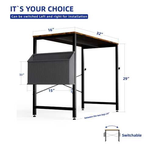 Pamray escritorio con gancho para auriculares, orden y acceso rápido a accesorios.