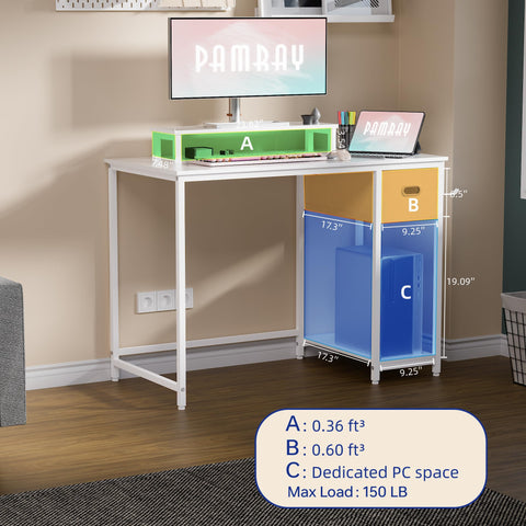 Pamray escritorio con pies ajustables para estabilidad en superficies irregulares.