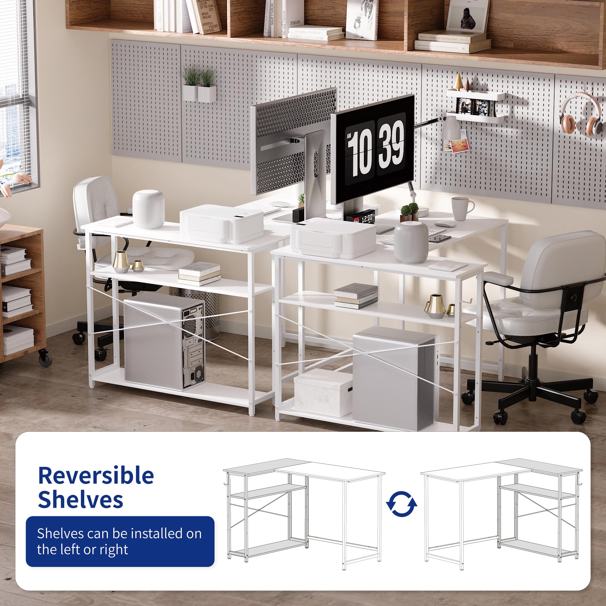 Pamray escritorio blanco para multiuso en dormitorio o estudio.