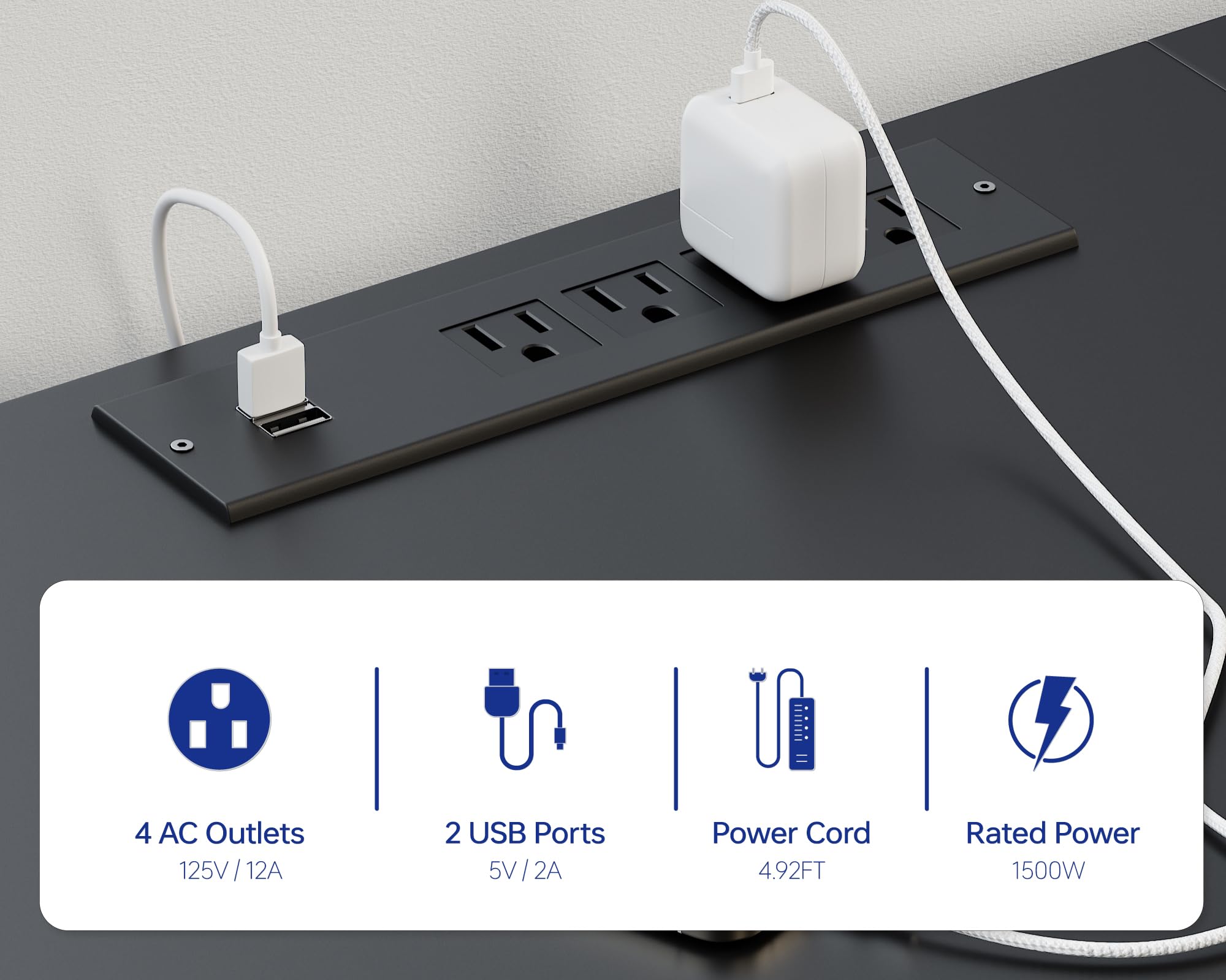 Pamray escritorio con estructura robusta y refuerzos en X para mayor estabilidad.
