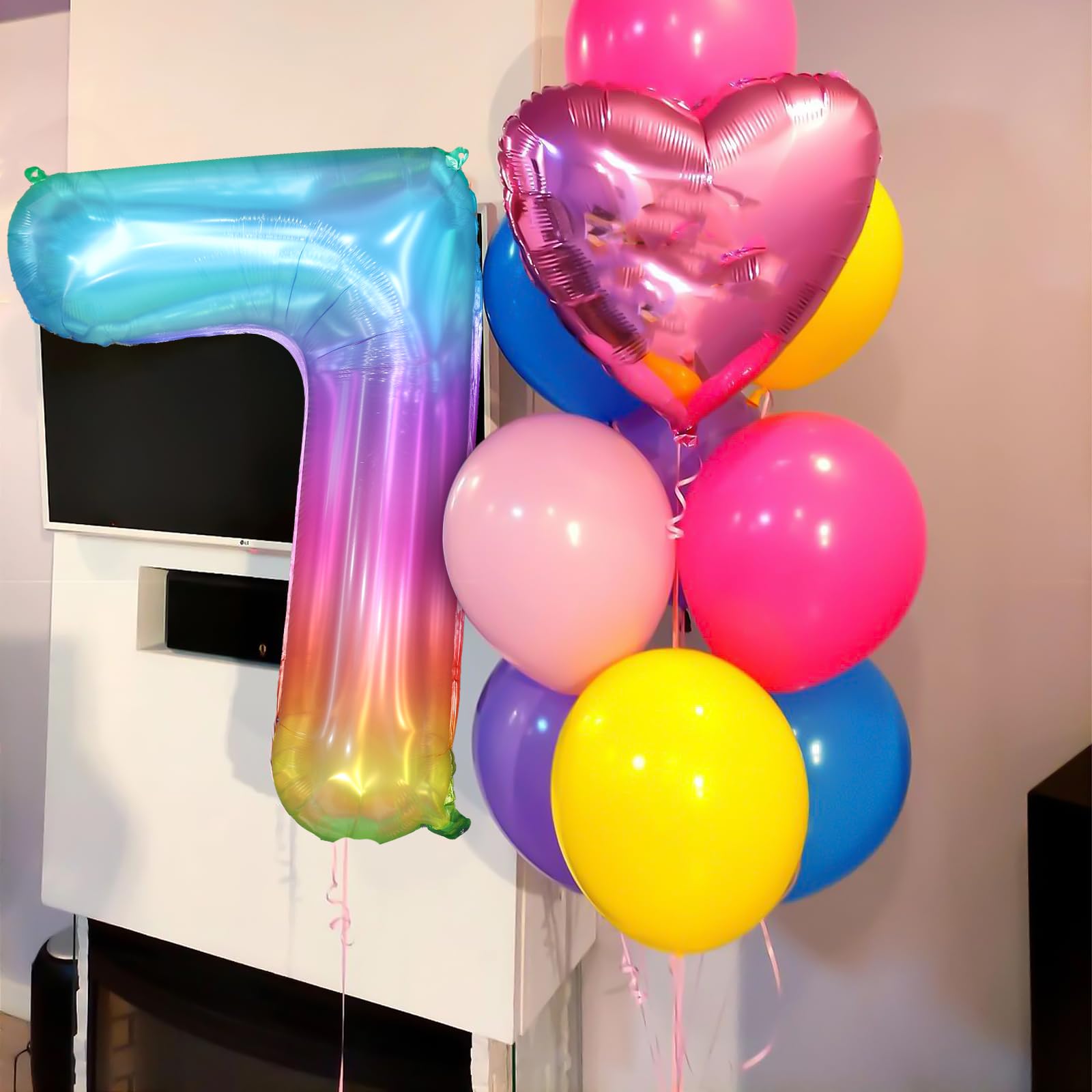 PatiCool globo número 7 de aluminio, acabado duradero para eventos