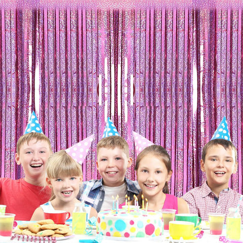 Empaque de dos cortinas rosa metálico para almacenamiento y reutilización