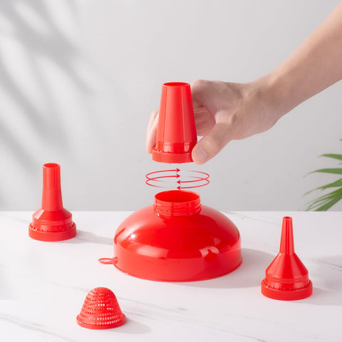 Pisol juego de embudos facilita transferencias líquidas y semillas con control