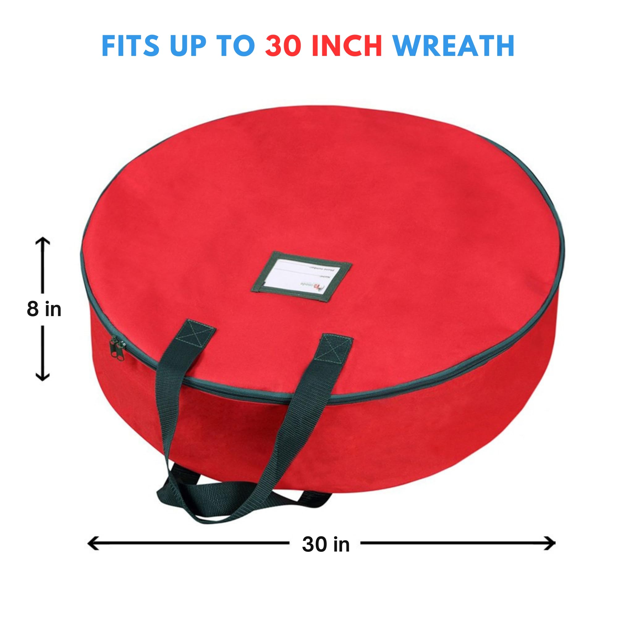 Primode bolsa para coronas roja de 30 pulgadas con asas para transportar fácilmente.