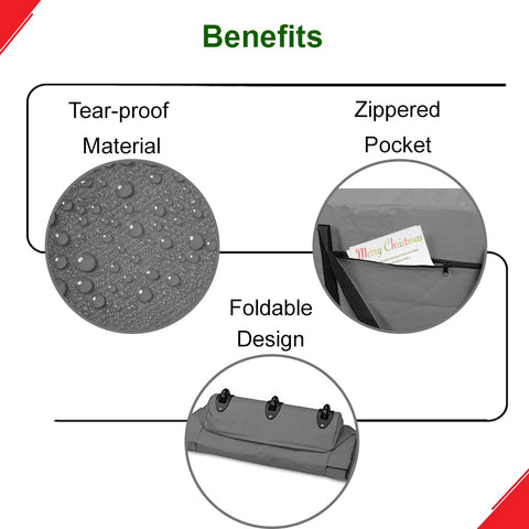 Primode bolsa con medidas 28x16x60 pulgadas para árboles de Navidad de hasta 9 pies.