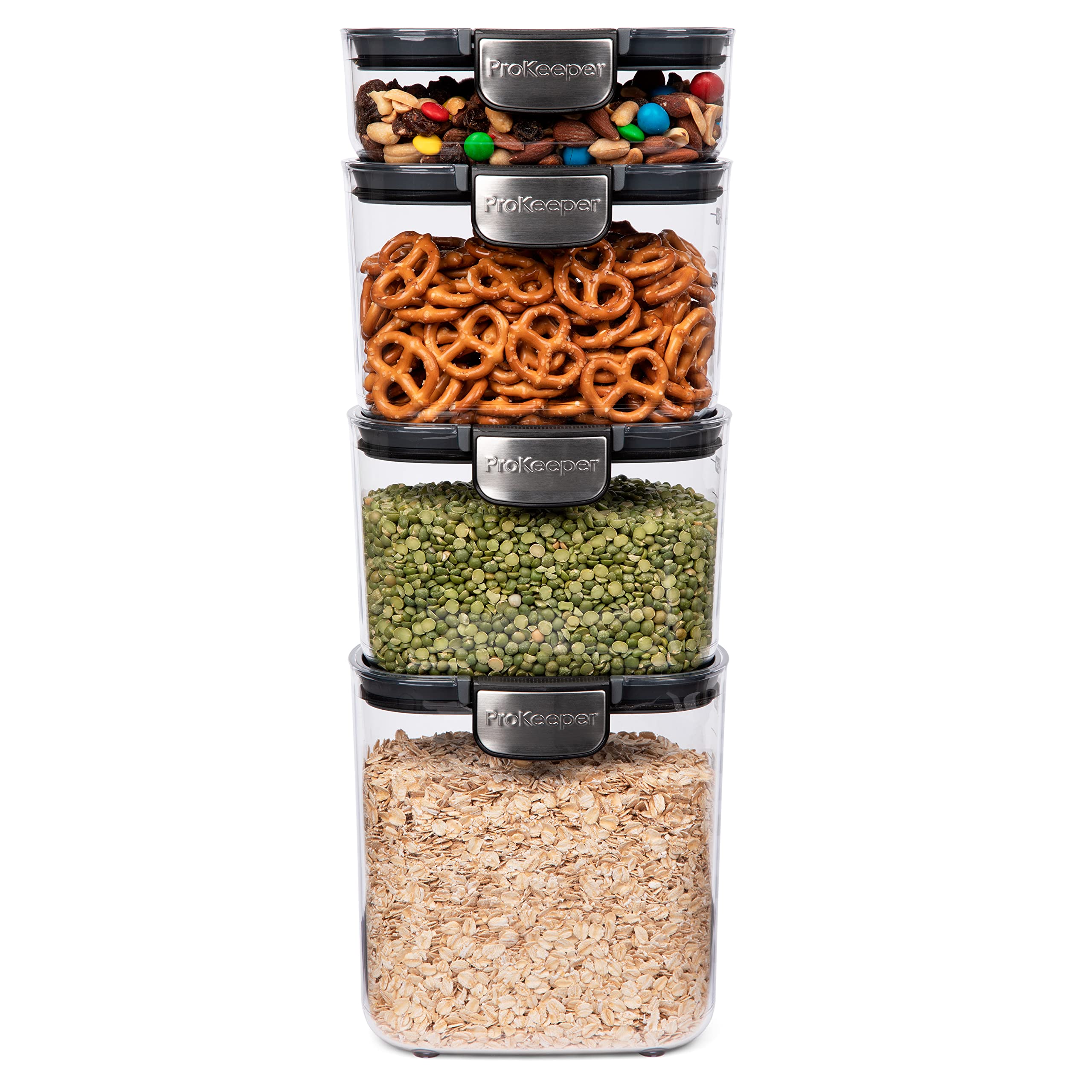 Progressive ProKeeper+ bisagras de acero inoxidable permiten apertura suave para rellenar.