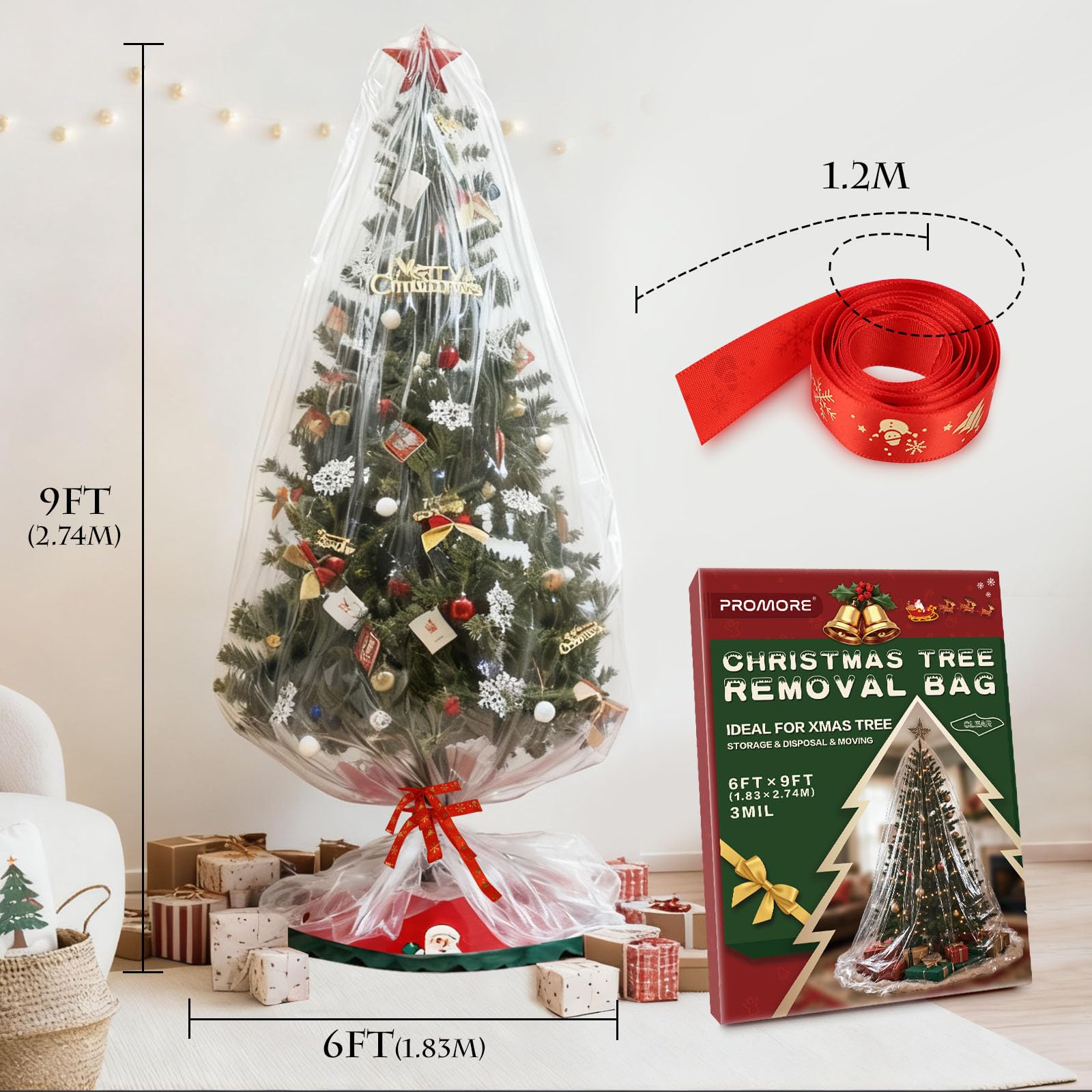 PROMORE bolsa desensamblaje arbol facilidad de colocación tras fiestas.