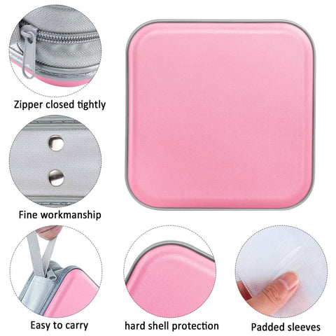 Protección contra polvo y humedad para CDs en estuche Siveit rosa.