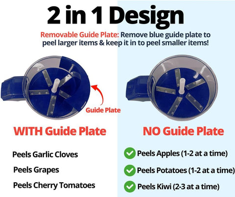 Proteínized 2 en 1 para ajo y uvas, pelado sin esfuerzo.