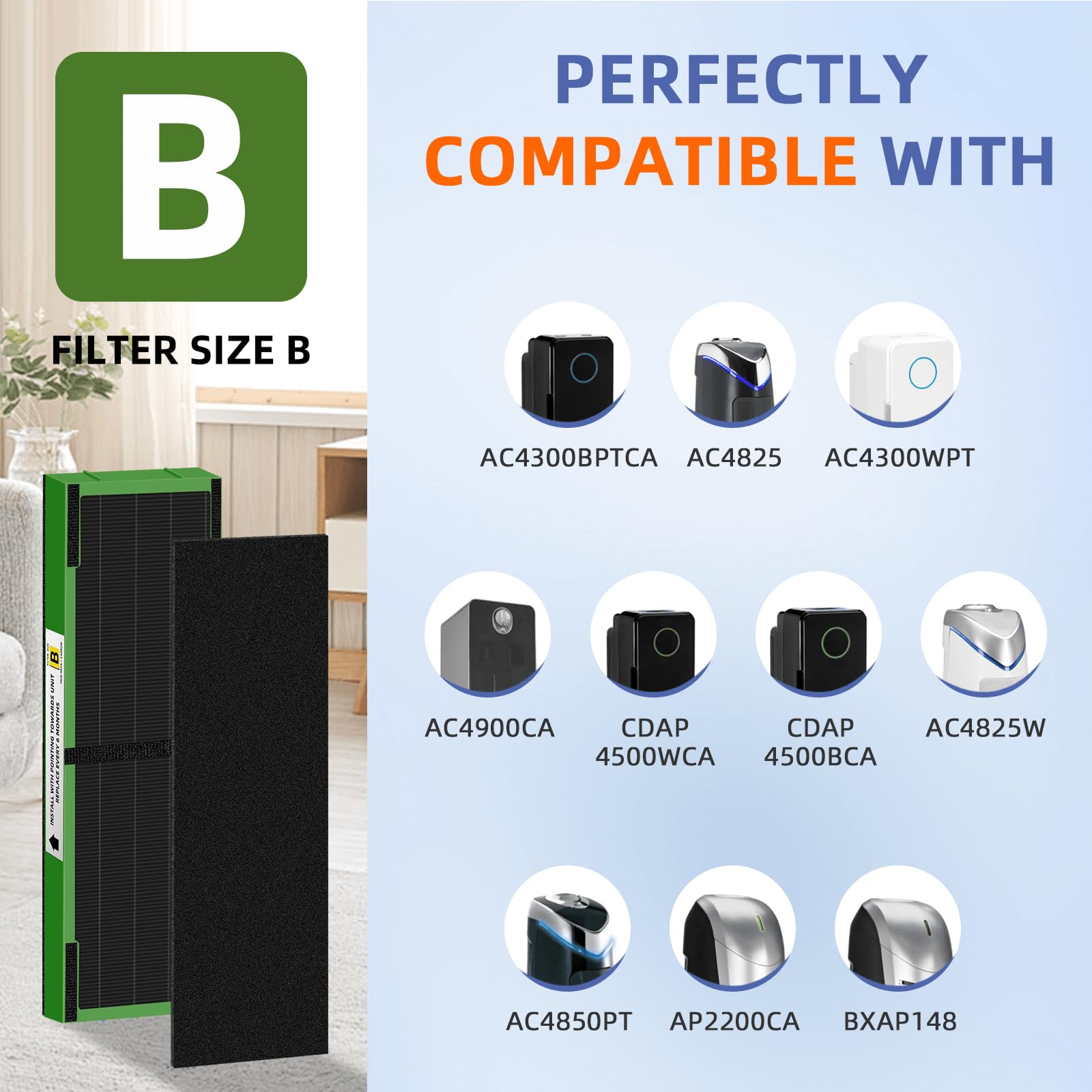 Pulluty paquete-8-carbono-pre-filtro, extiende la vida del filtro HEPA.