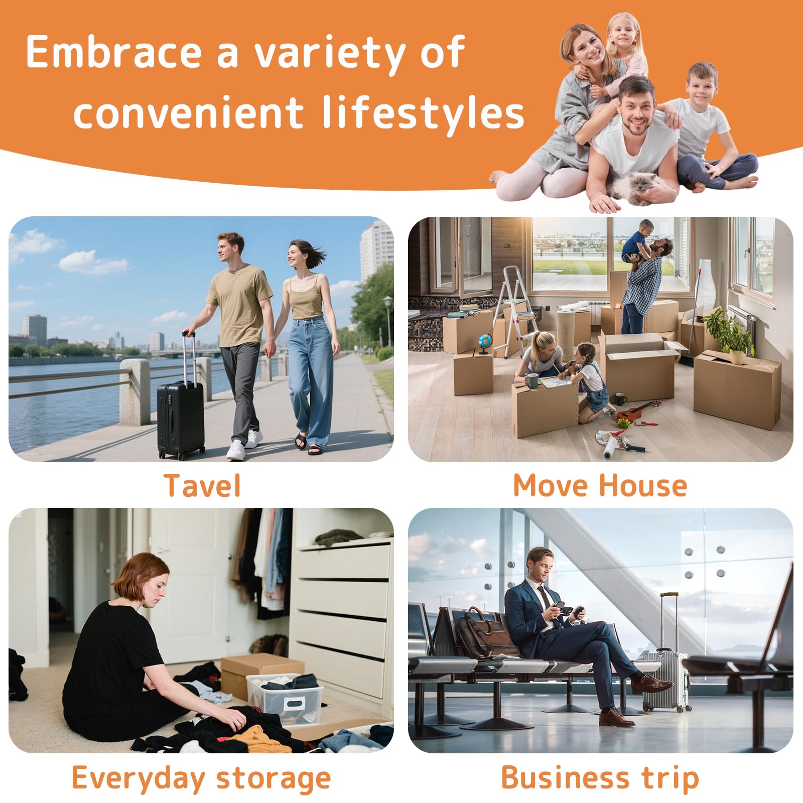 QIJIAYI material PA+PE resistente y reutilizable