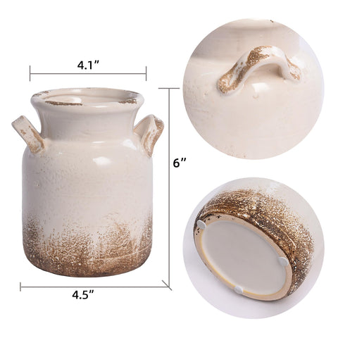 Detalle del acabado envejecido del vaso Quoowiit para añadir carácter.