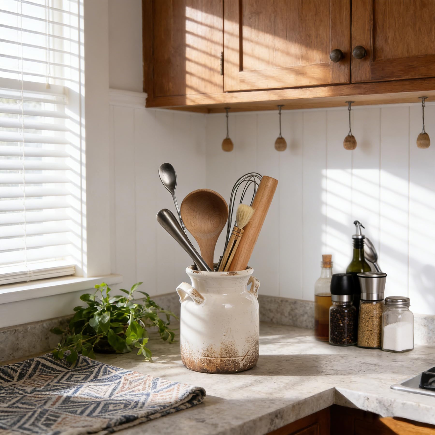 Vaso Quoowiit en centro de mesa, estilo rústico chic.