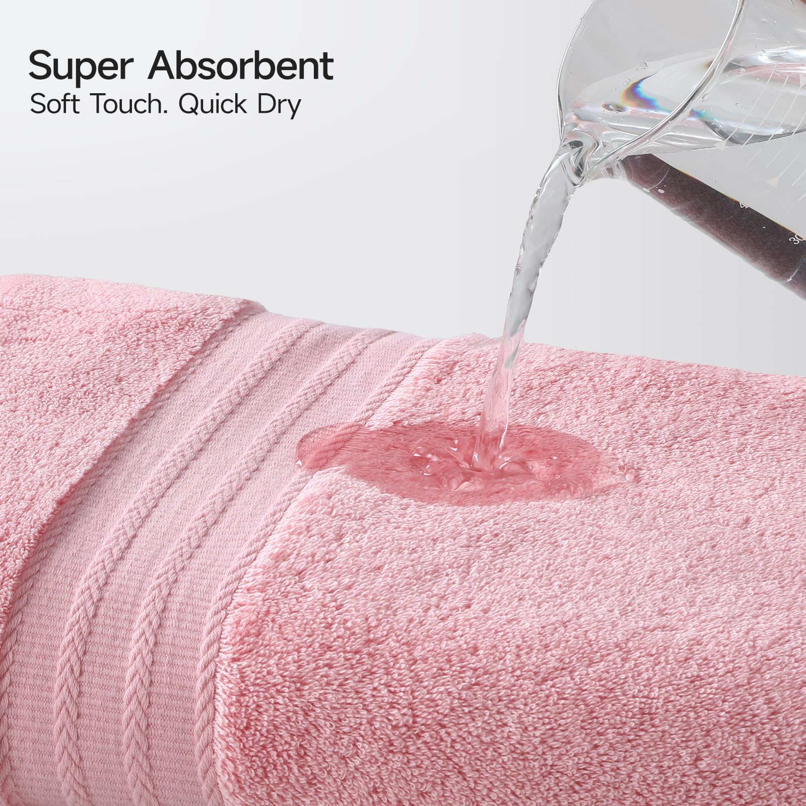 REDKISS toallas rosa 600gsm, textura gruesa para experiencia tipo hotel.