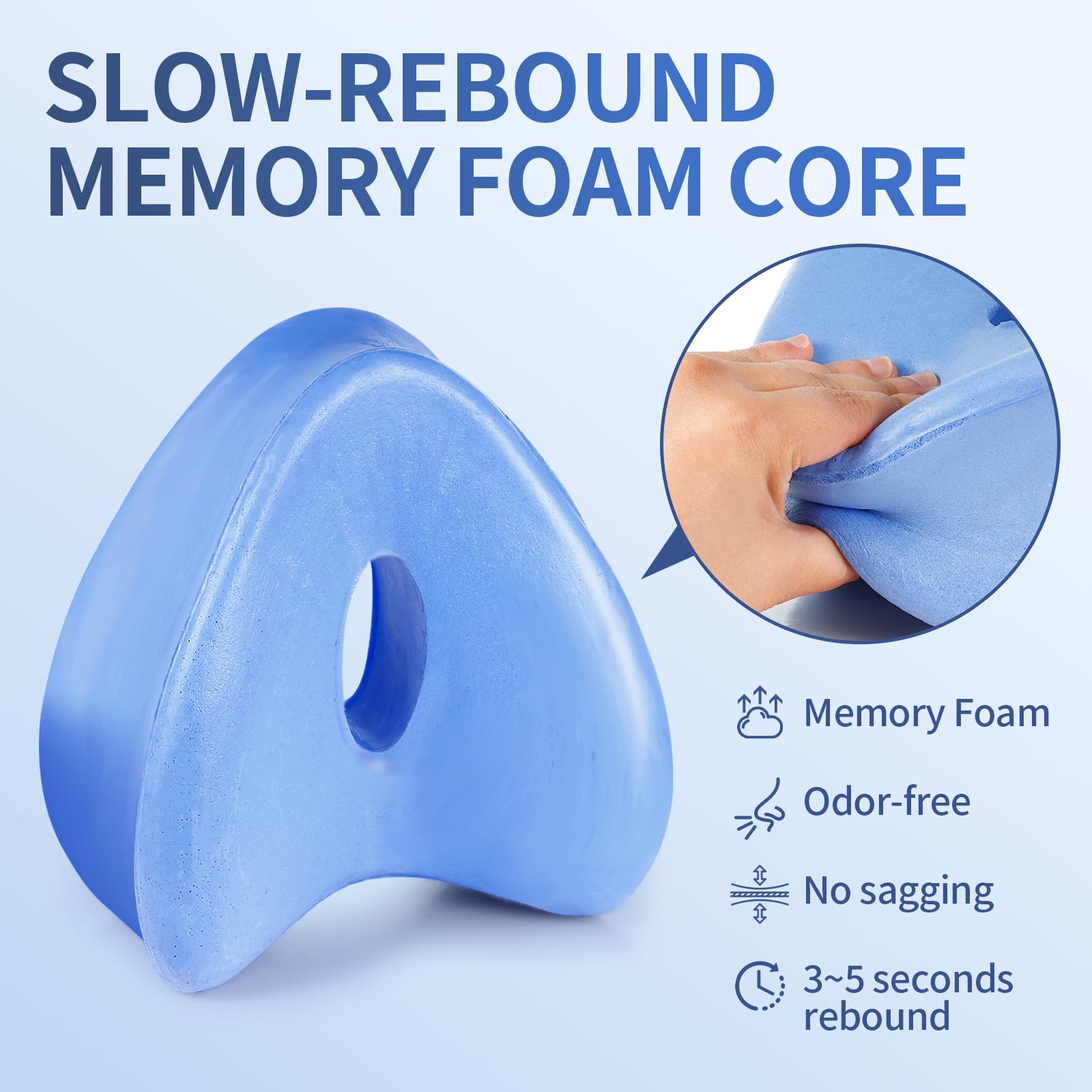 Revoget entre las rodillas ofrece soporte y ayuda a alinear cadera durante el descanso.