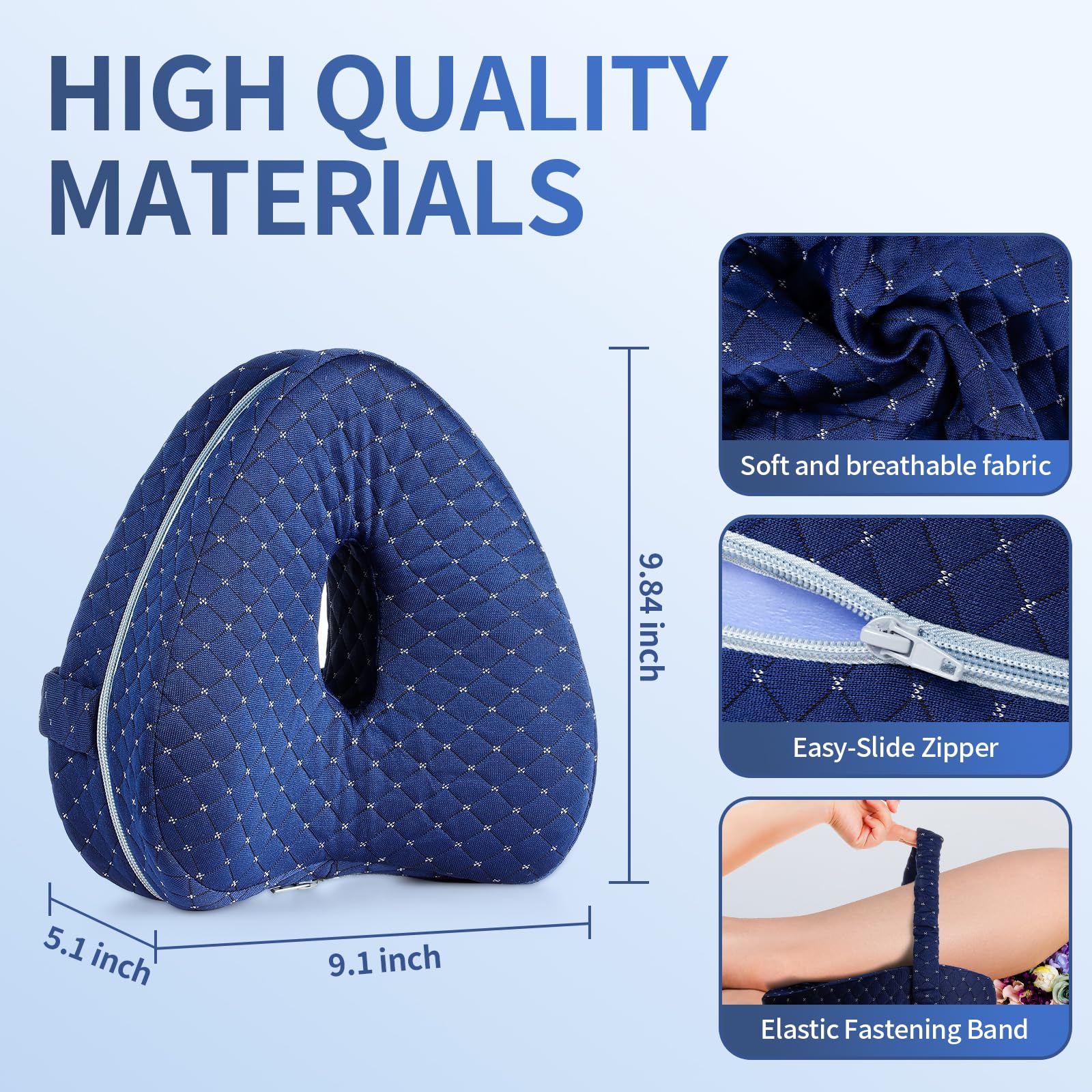 Revoget entre piernas proporciona soporte suave para mayor comodidad durante la noche.