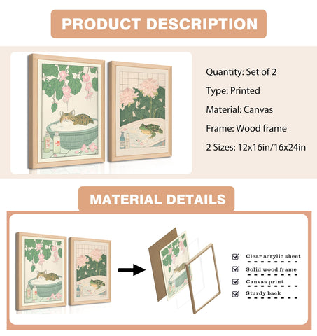 Riveda canvas minimalista para baño, naturaleza serena.