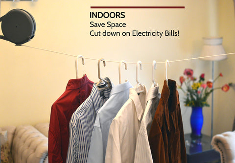 Riveda cuerda retráctil con bloqueo seguro para secado ordenado