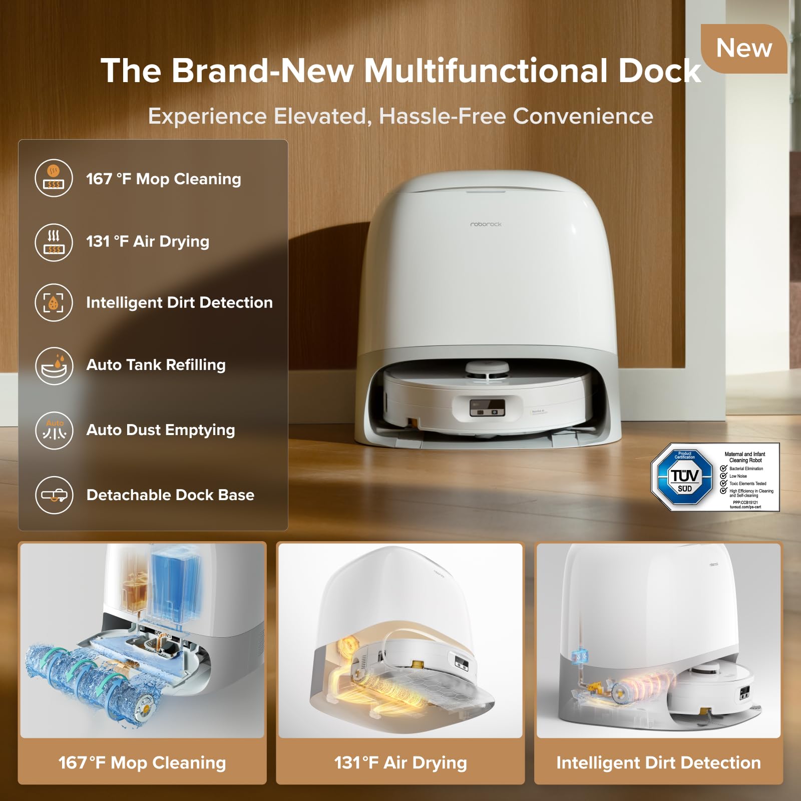 roborock Qrevo Curv 2 Flow dock multifuncional para auto limpieza y recarga