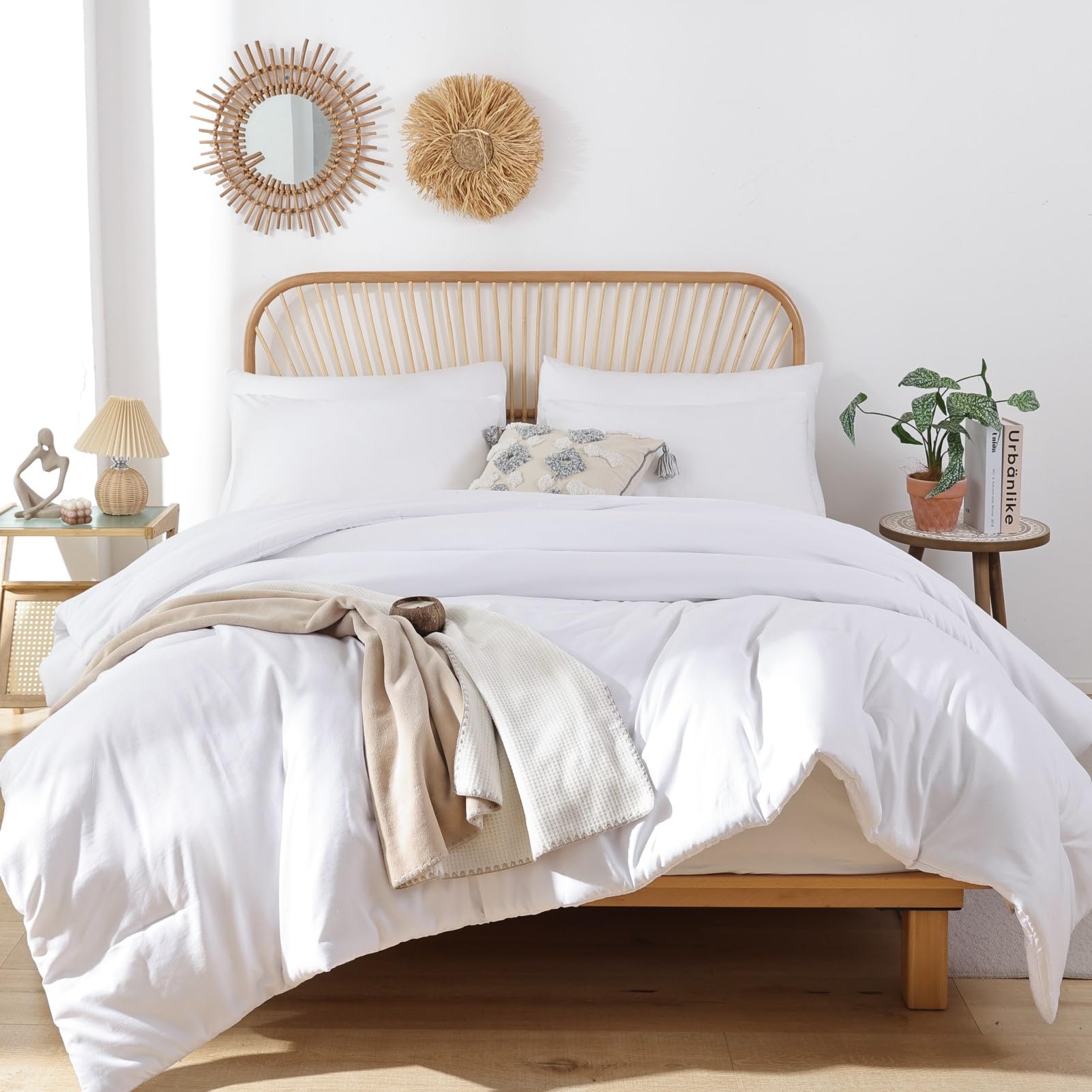 ROSGONIA uso diario en dormitorio con funda blanca duradera