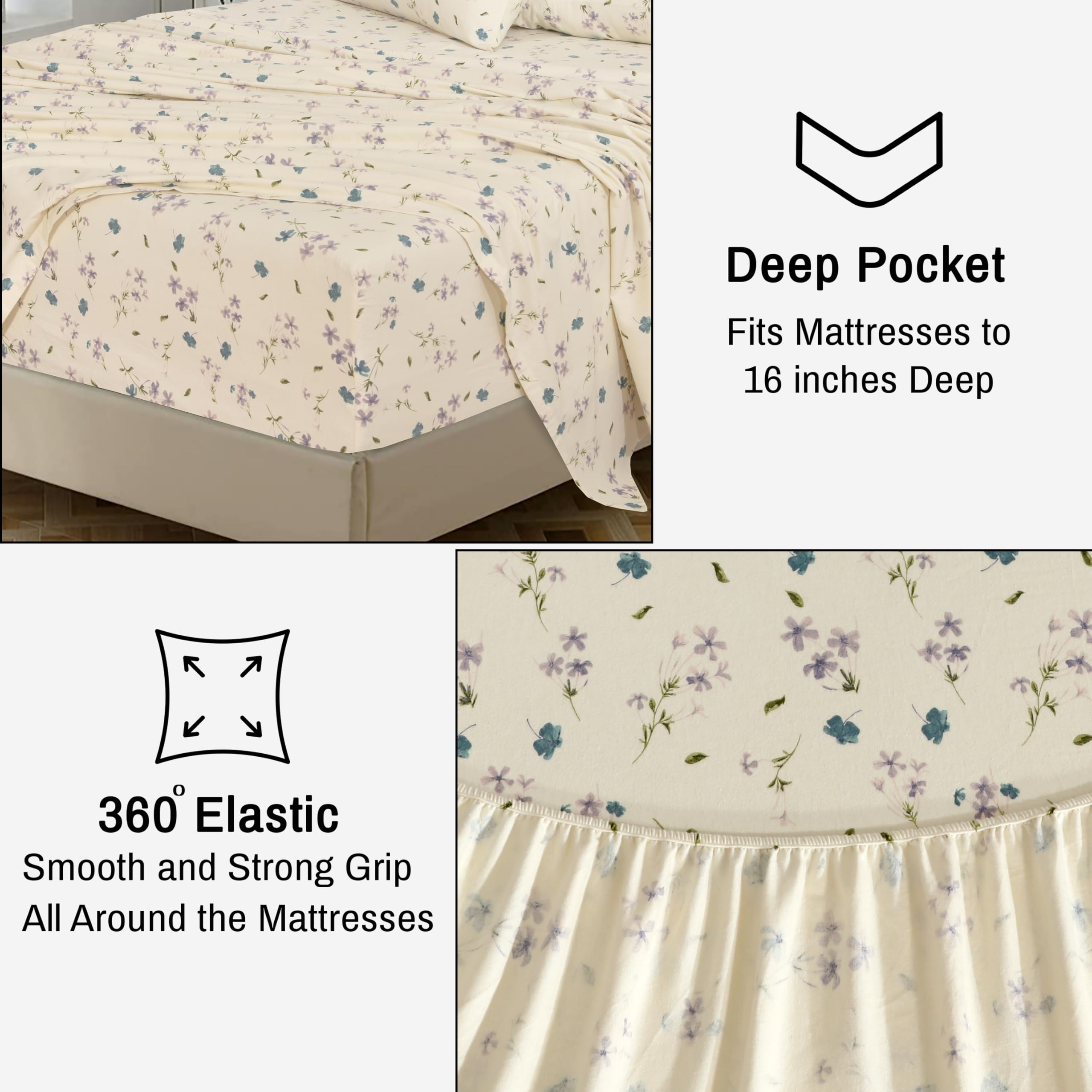 Conjunto RUVANTI de 4 piezas para cama tamaño rey.