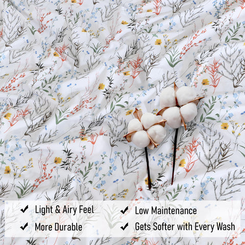 Sábanas RUVANTI percal con colores resistentes conservando el diseño floral