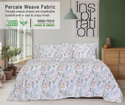 Sábanas RUVANTI percal preencogidas sanforizadas mantienen ajuste duradero