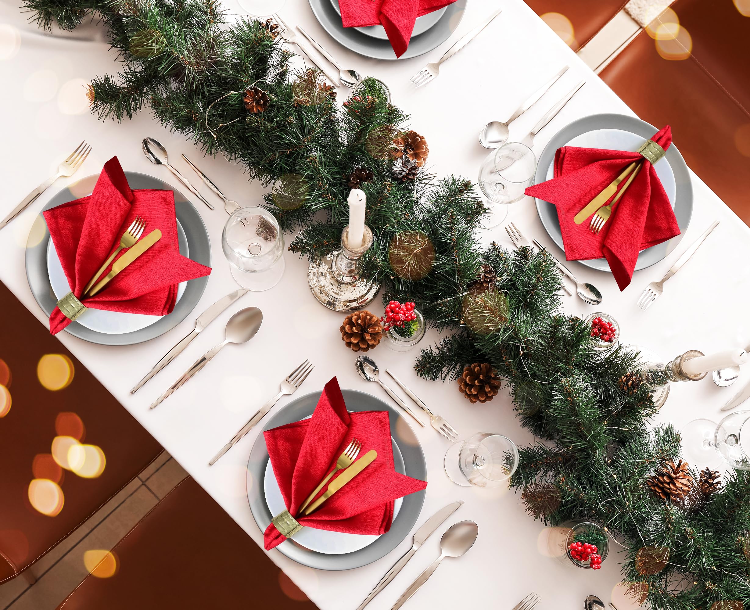 RUVANTI servilletas de tela resistentes con bordes cosidos para mayor durabilidad.
