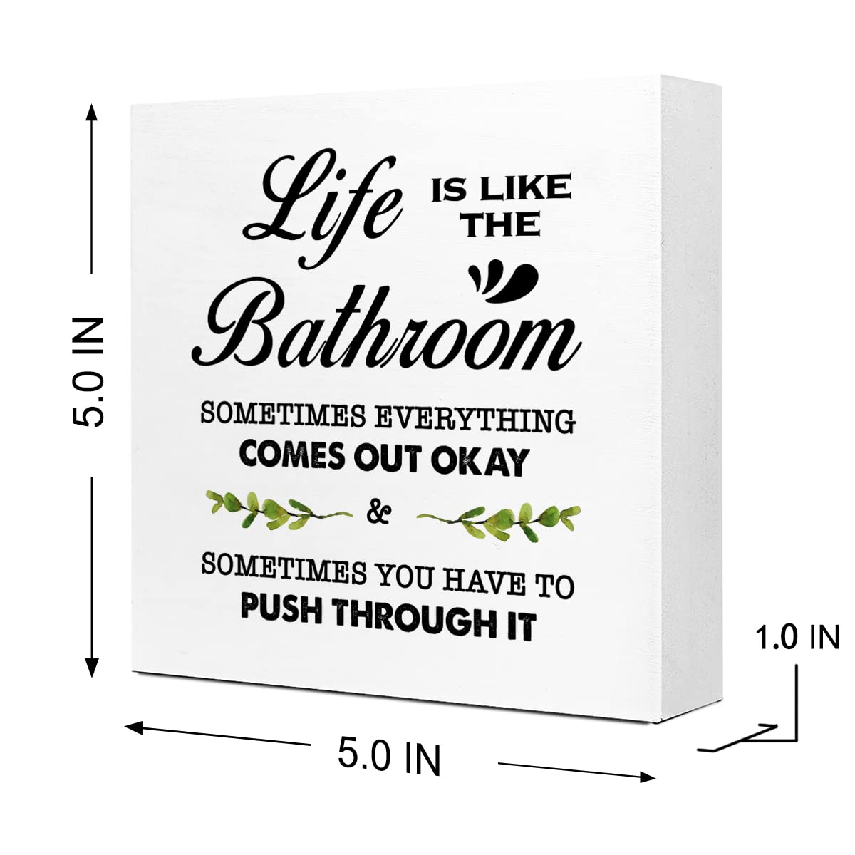 Detalle de la frase motivacional en madera de Ruvoty para inspiración diaria.