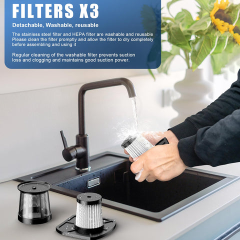 Aspiradora SAKOLD con motor potente de 15000 Pa para suciedad diaria.