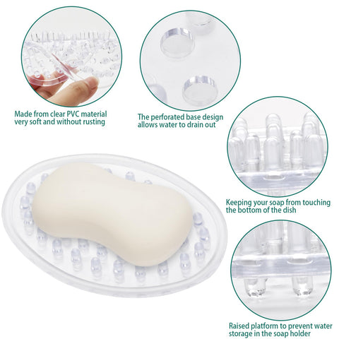 Jabonera Sankoly con platillo elevado, evita que el jabón toque la base.