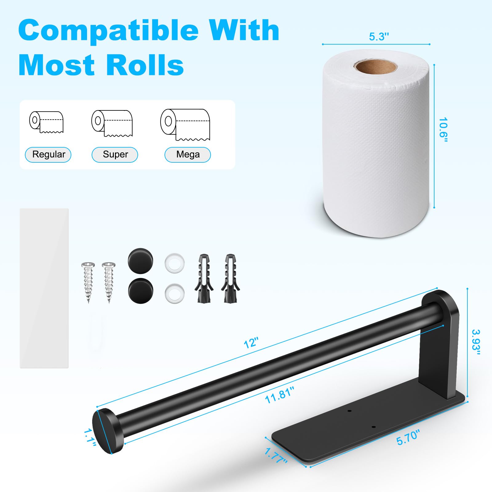 Seropy portarrollos adhesivo para pared instalación rápida sin taladro