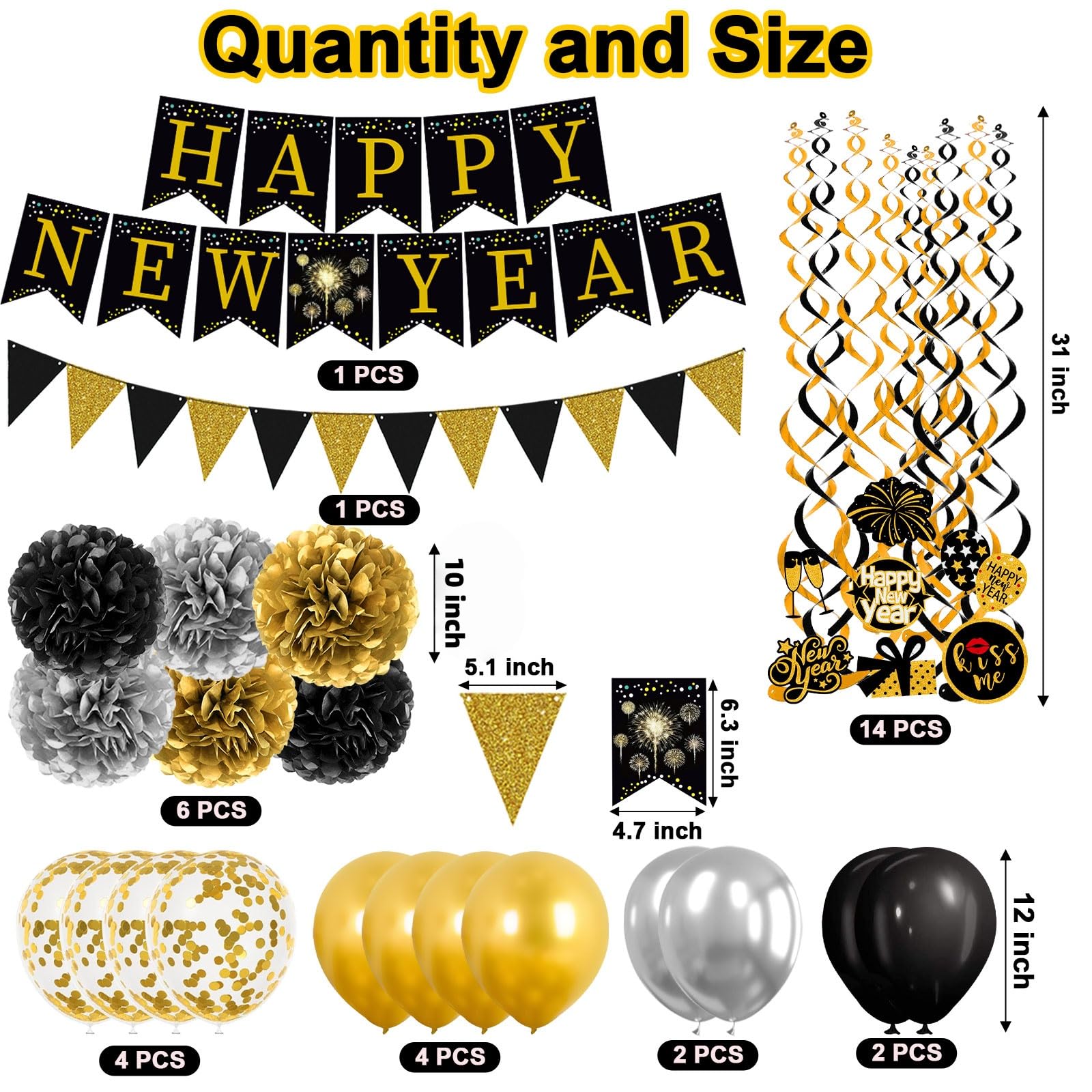 Recortes de papel set Nochevieja 2026: estilo glamoroso sin complicaciones.