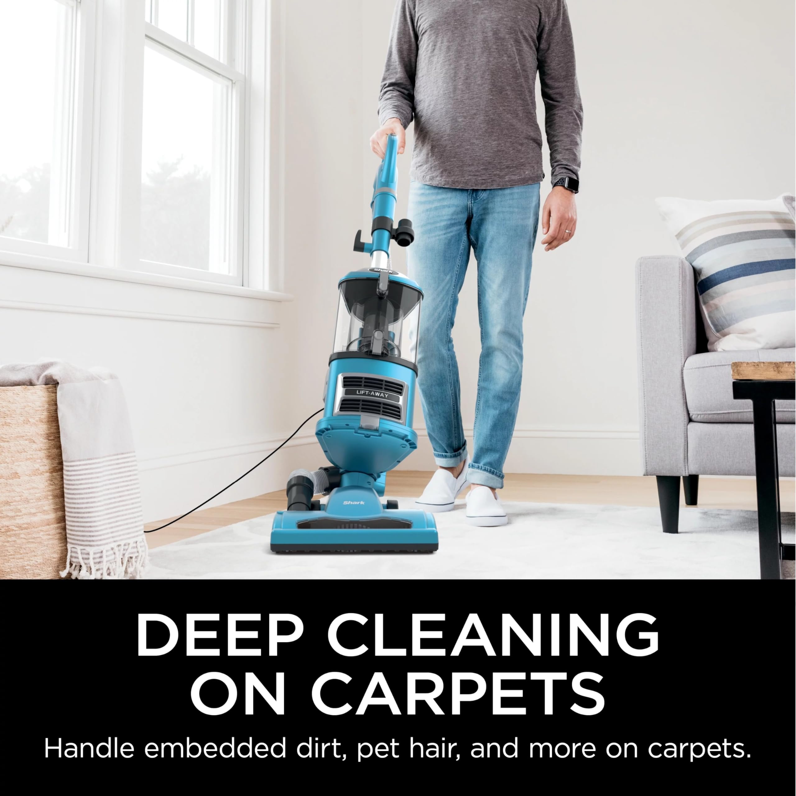 Shark NV380 Navigator Lift-Away Deluxe, filtro anti-alergia HEPA atrapa polvo y alérgenos