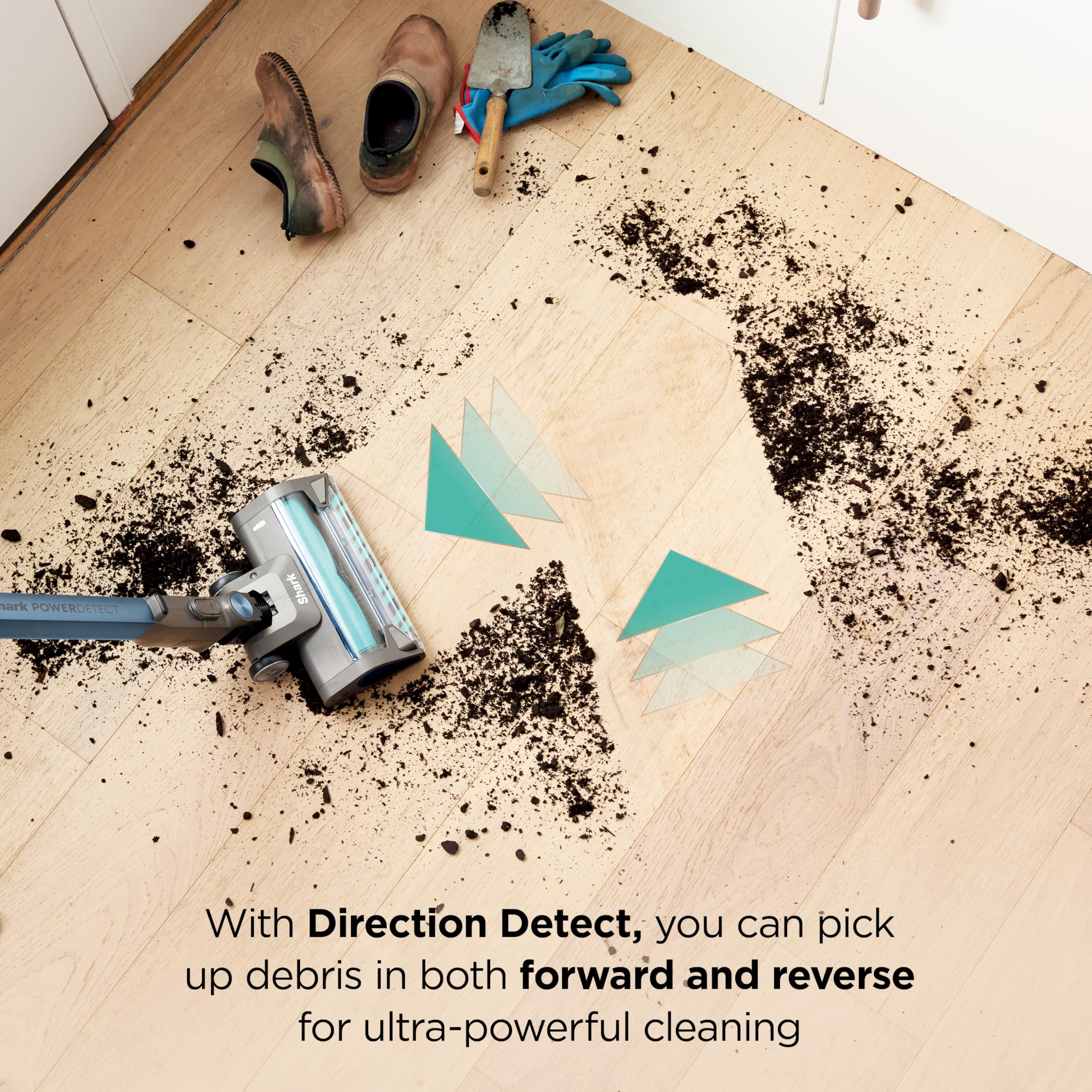 Shark PowerDetect deteccion-suciedad, limpieza más rápida en alfombras y pisos
