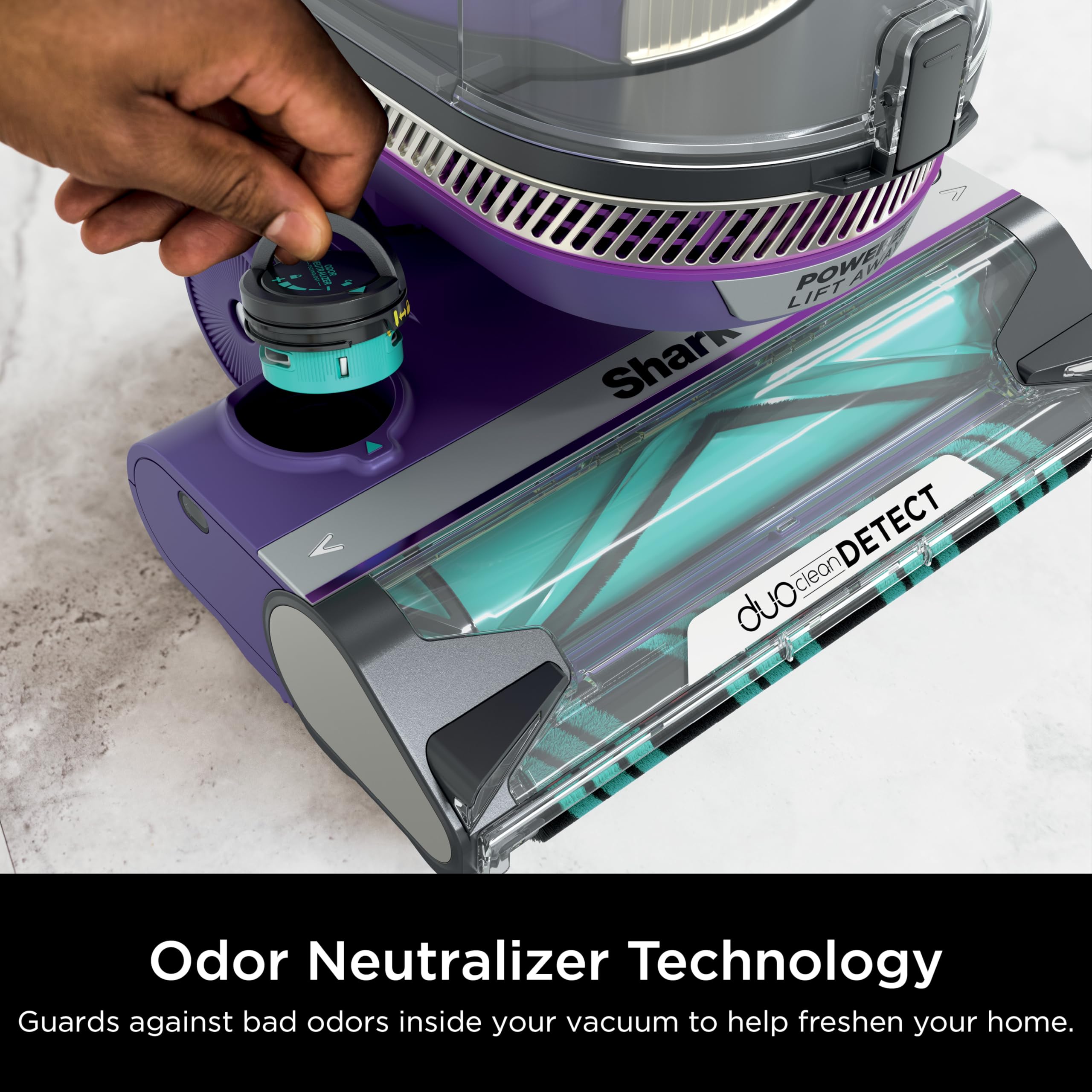 Shark POWERDETECT sello anti-alérgenos y HEPA atrapan polvo y alérgenos