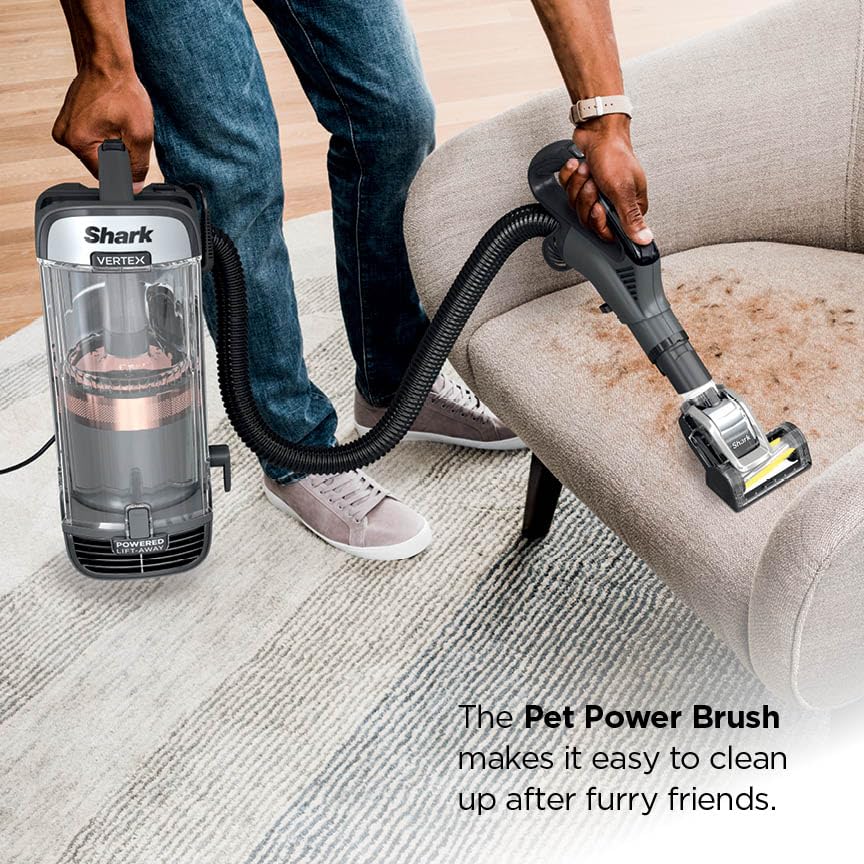 Shark Vertex luz LED en la boquilla para revelar polvo oculto