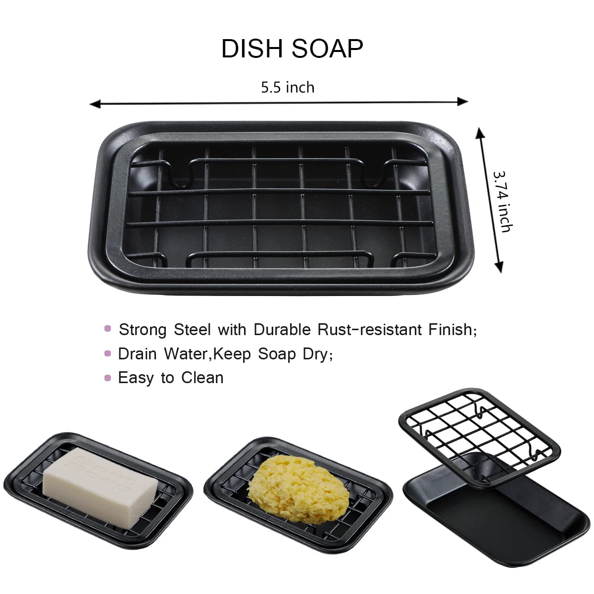 Cesta metálica SheeChung negro, diseño abierto para organización rápida.