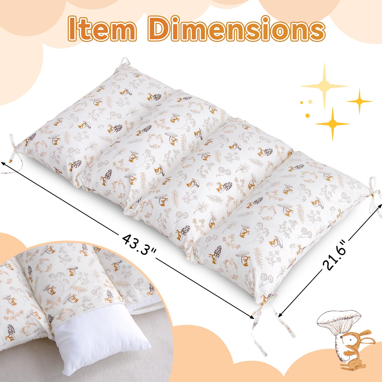 Sherilyn cojín-tejido-coton-suave, tacto suave para horas de juego.