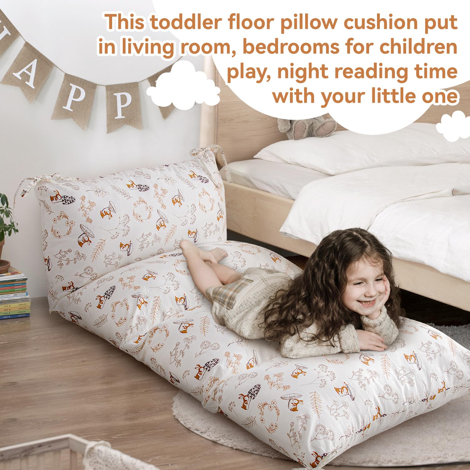 Sherilyn cojín-uso-casa-juego, acompaña momentos de lectura y descanso.