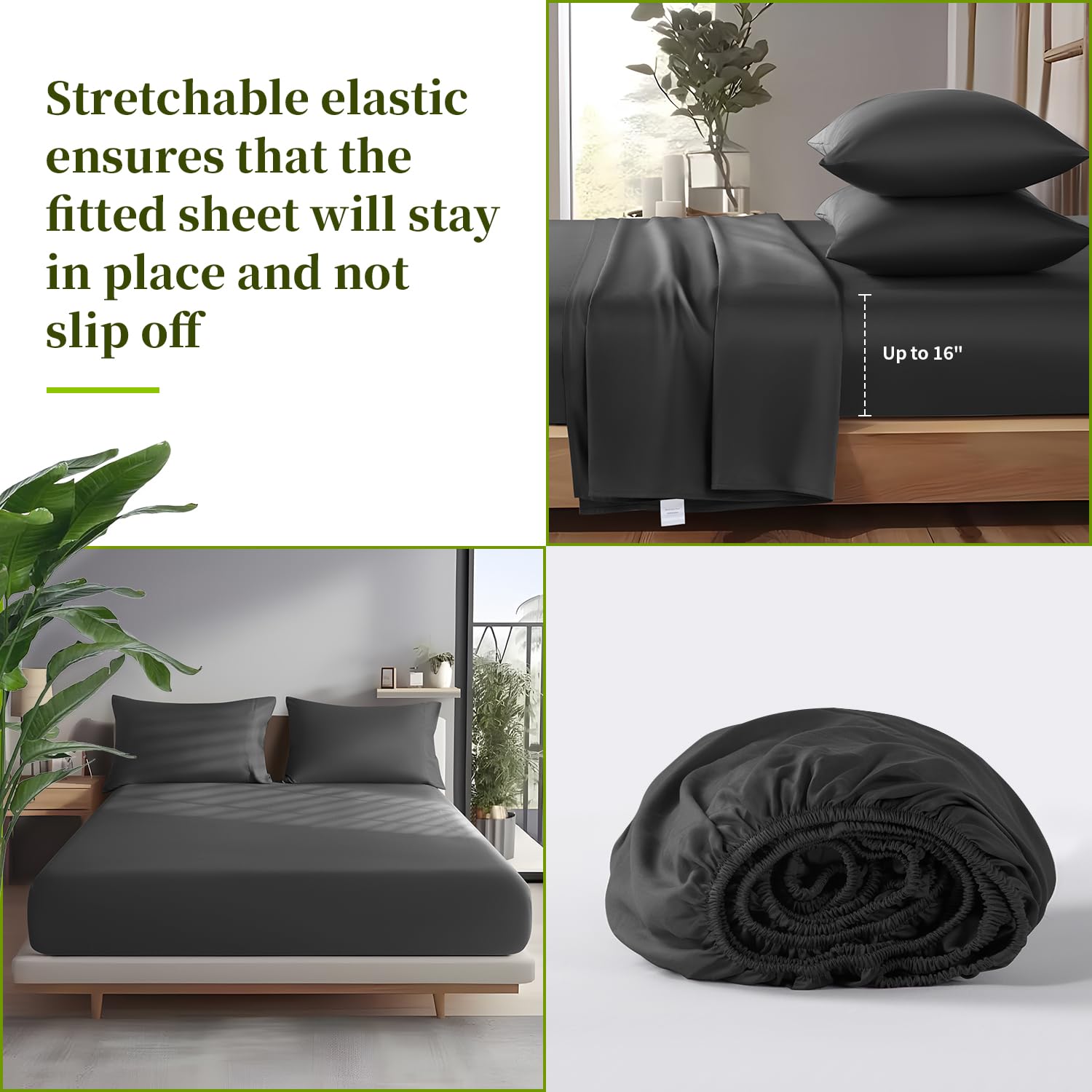 Juego de cuatro piezas tamaño reina, instalación rápida