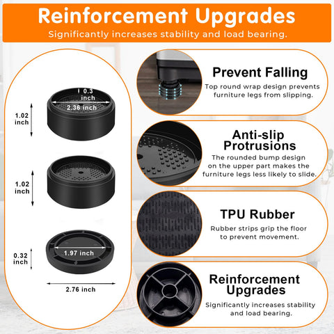 shouwuhho elevadores-muebles-3pulgadas: ajuste progresivo para mayor comodidad al pasar de sentado a pie
