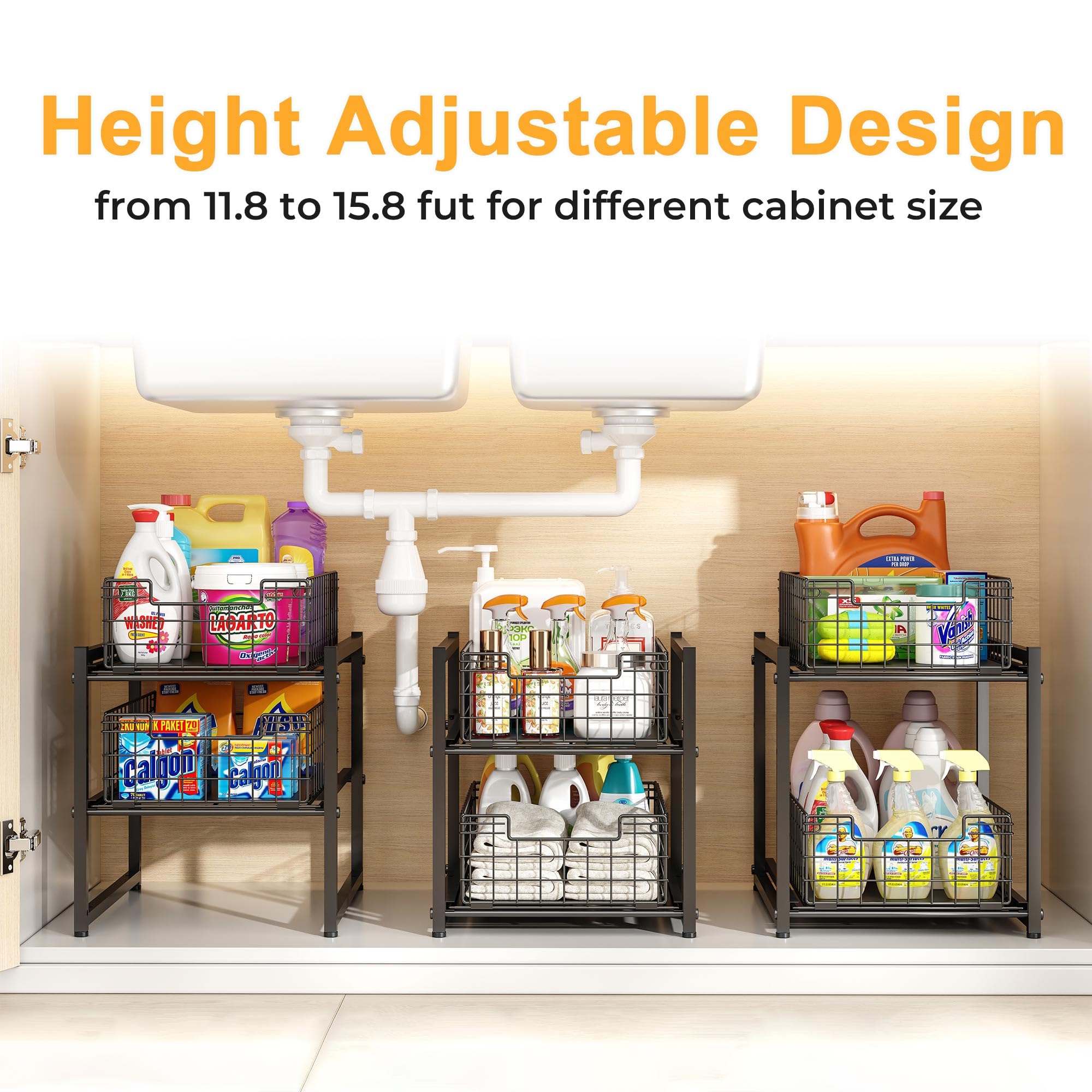 SILUB pack de dos organizadores deslizantes para casa.