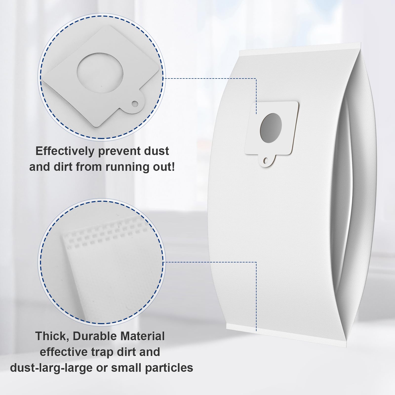 Capacidad de 3.2L en bolsas Sinnya para aspiradora canister.